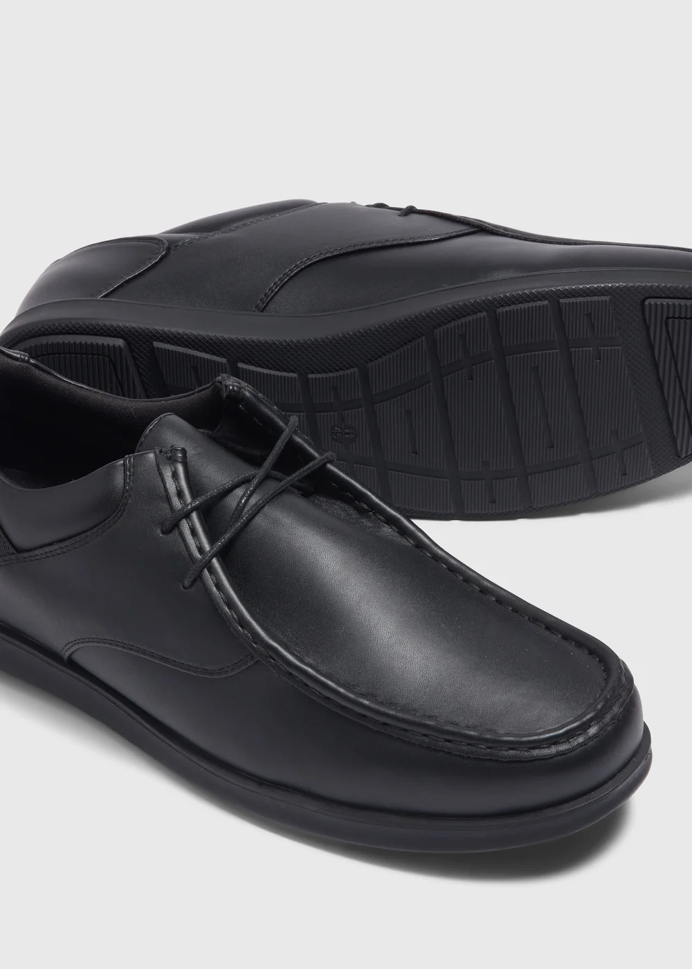 Black Apron Lace-Up Derby Shoes - 8 Image 2