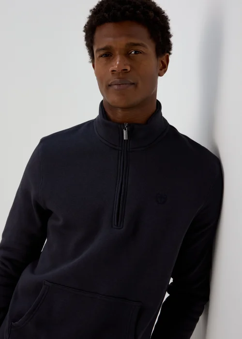 Navy Half Zip Essential Fleece - S Image 3