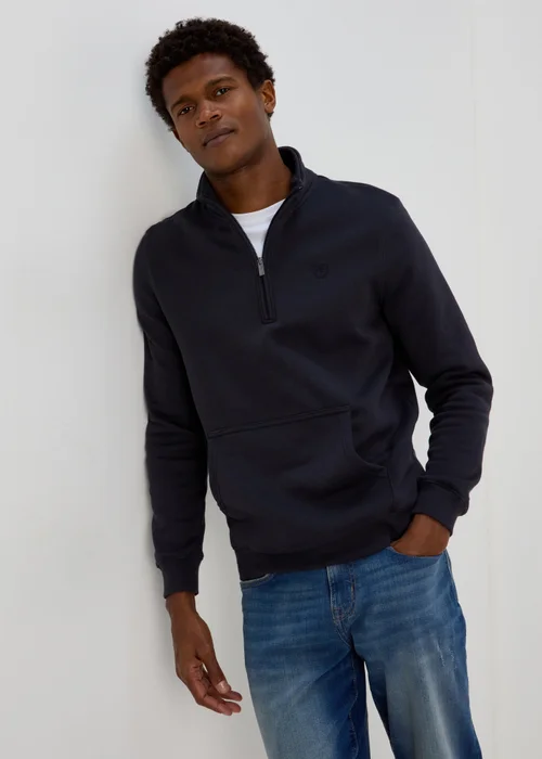 Navy Half Zip Essential Fleece - S Image 1