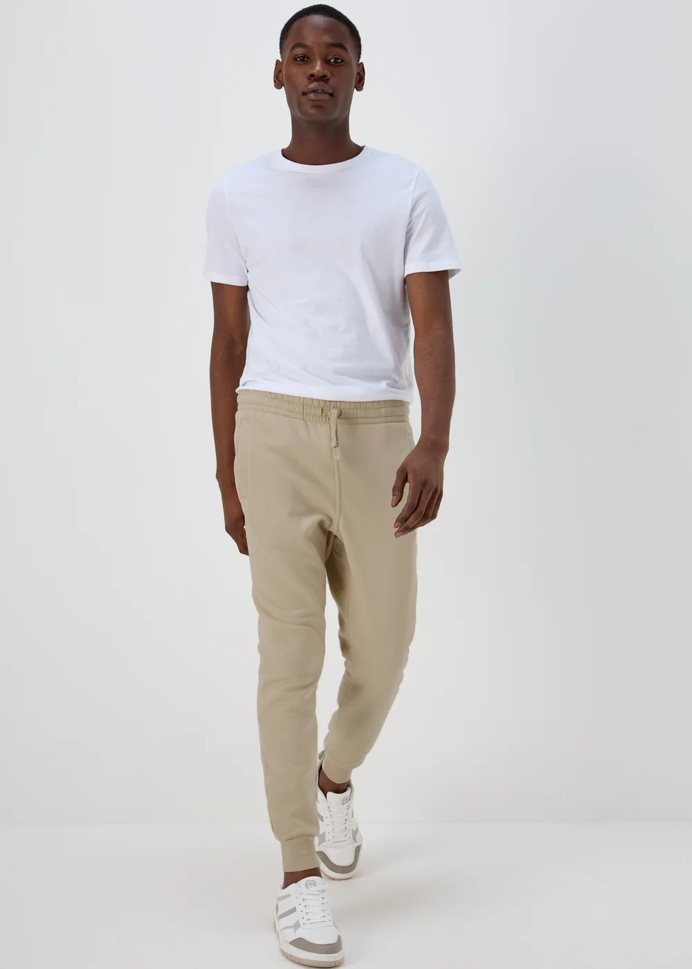 Cream Slim Fit Cuffed Joggers - XS Image 1