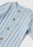 Baby Blue Knitted Romper (Newborn-23mths) - Newborn Image 2