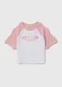 Girls Pink Ringer T-Shirt - Age 7 Years Image 1