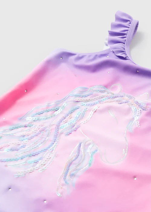 Girls Pink Unicorn Swimsuit (6-13yrs) - Age 6 - 7 Years Image 2
