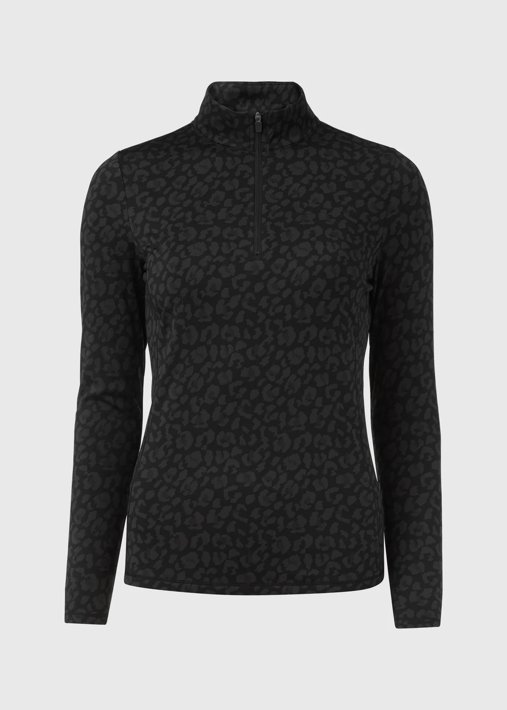 Souluxe Charcoal Leopard Half Zip - S Image 5