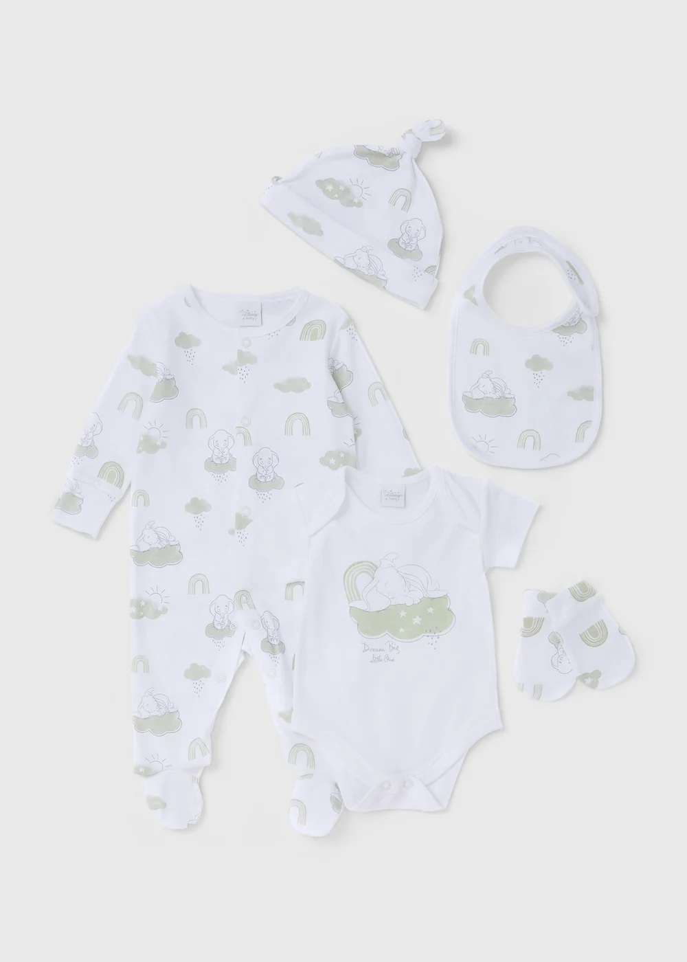 5 Piece Disney Dumbo Sleepuit Set (Tiny Baby-6mths) - 0-3 months Image 1