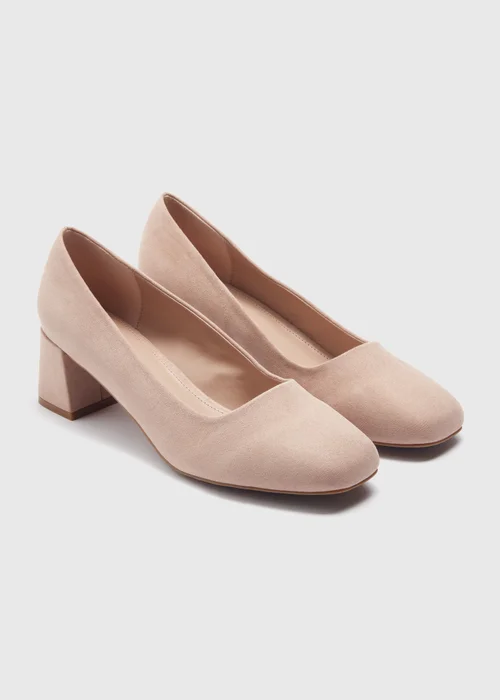 Nude Square Toe Block Heel - Size 3 Image 1