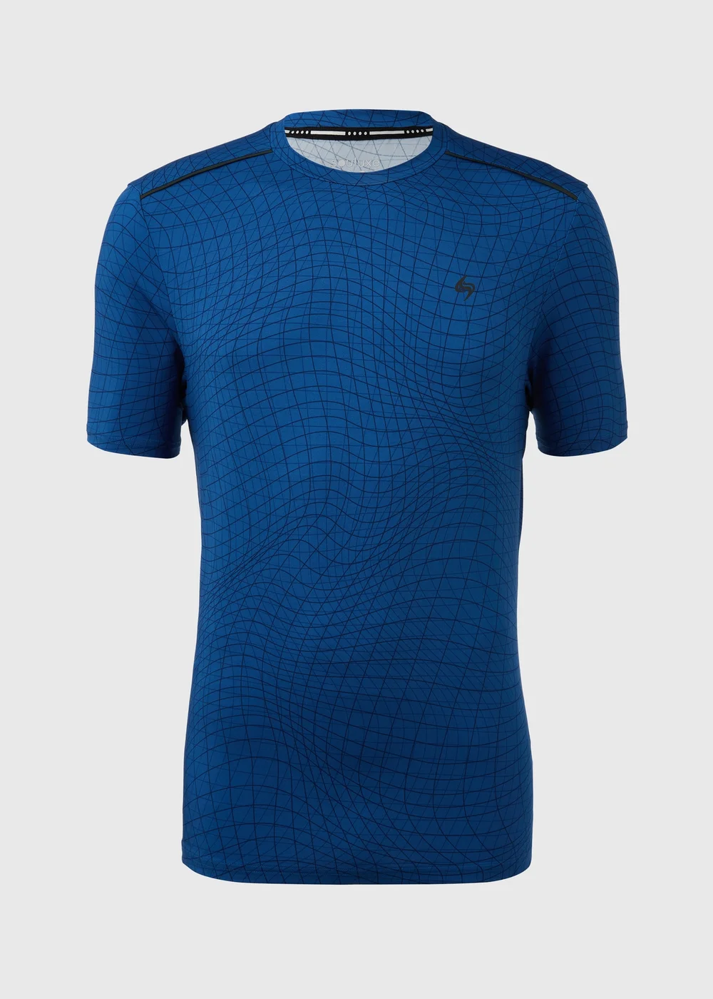 Souluxe Blue Grid Geo Print T-Shirt - Small Image 5
