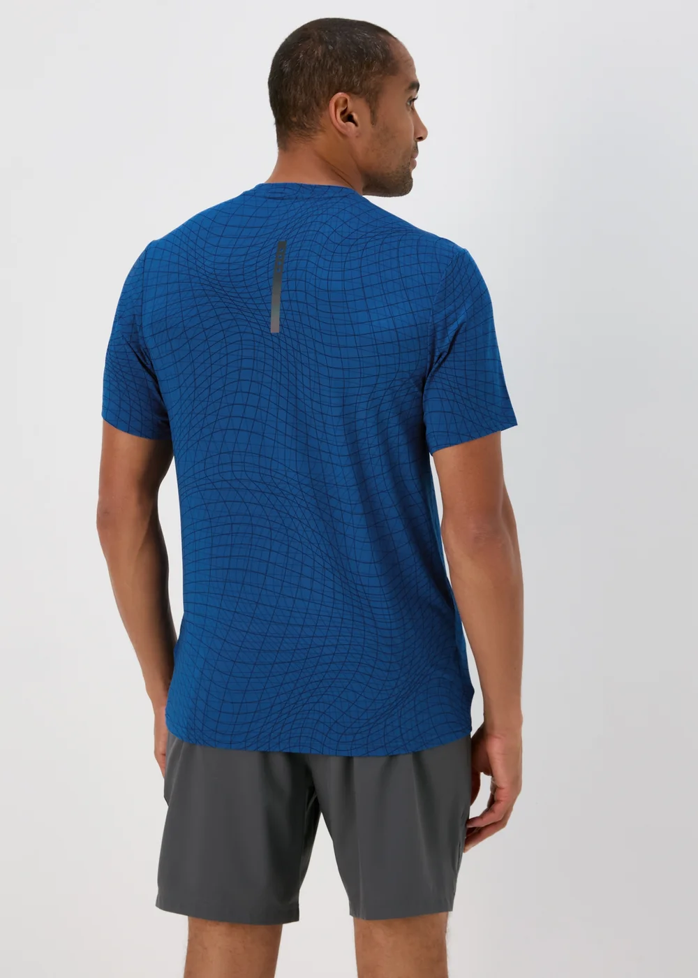 Souluxe Blue Grid Geo Print T-Shirt - Small Image 2