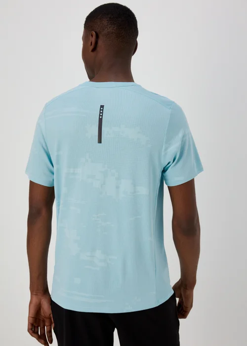 Souluxe Light Blue Jacquard Panel T-Shirt - Small Image 2