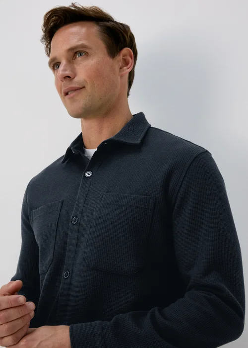 Navy Waffle Shacket - S Image 3