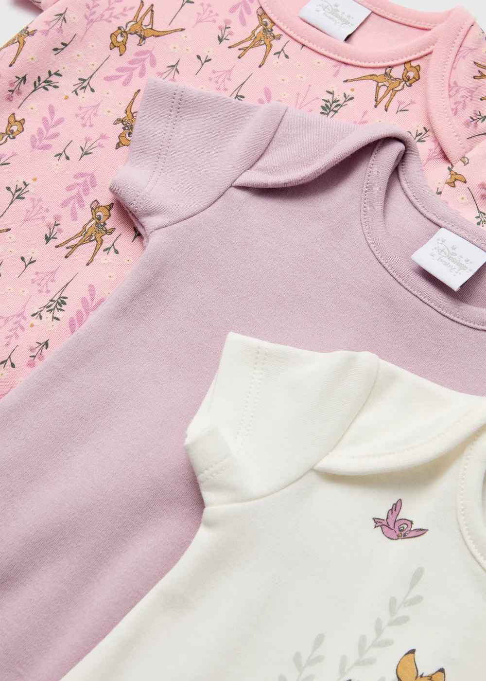 Disney Baby 3 Pack Pink Bambi Bodysuits (Tiny Baby-18mths) - 0-3 months Image 2