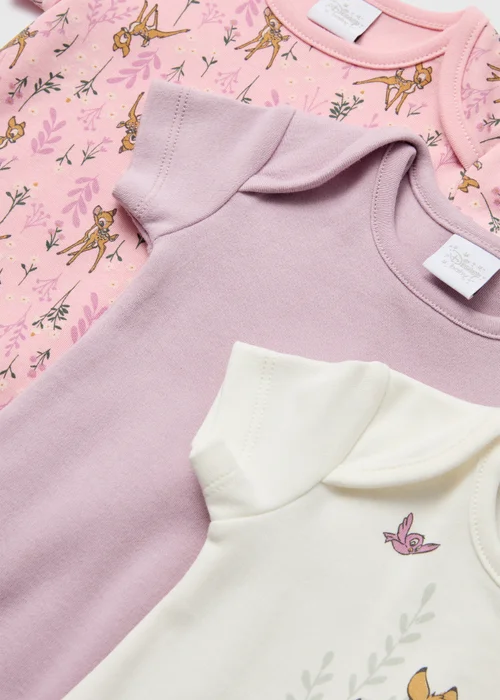 Disney Baby 3 Pack Pink Bambi Bodysuits (Tiny Baby-18mths) - 0-3 months Image 2