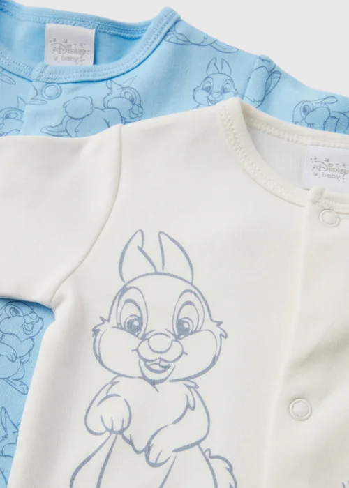 Disney Baby 2 Pack Blue Thumper Sleepsuit (Tiny Baby-18mths) - Tiny Baby Image 2