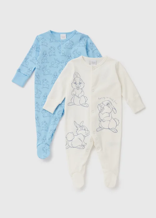 Disney Baby 2 Pack Blue Thumper Sleepsuit (Tiny Baby-18mths) - Tiny Baby Image 1