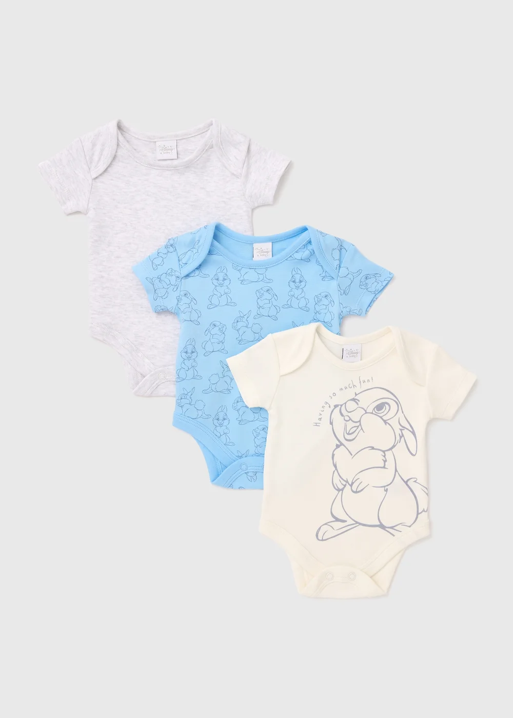 Disney Baby 3 Pack Blue Thumper Bodysuit (Tiny Baby-18mths) - 0-3 months Image 1