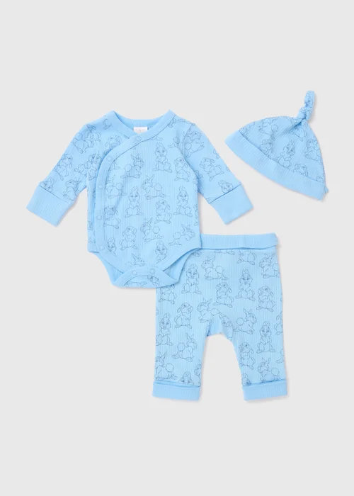 Disney Baby Blue Thumper Ribbed 3 Piece Set (Newborn-23mths) - Newborn Image 1