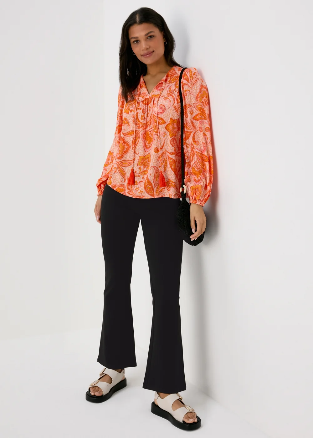 Black Flared Ponte Leggings - 8 Image 4