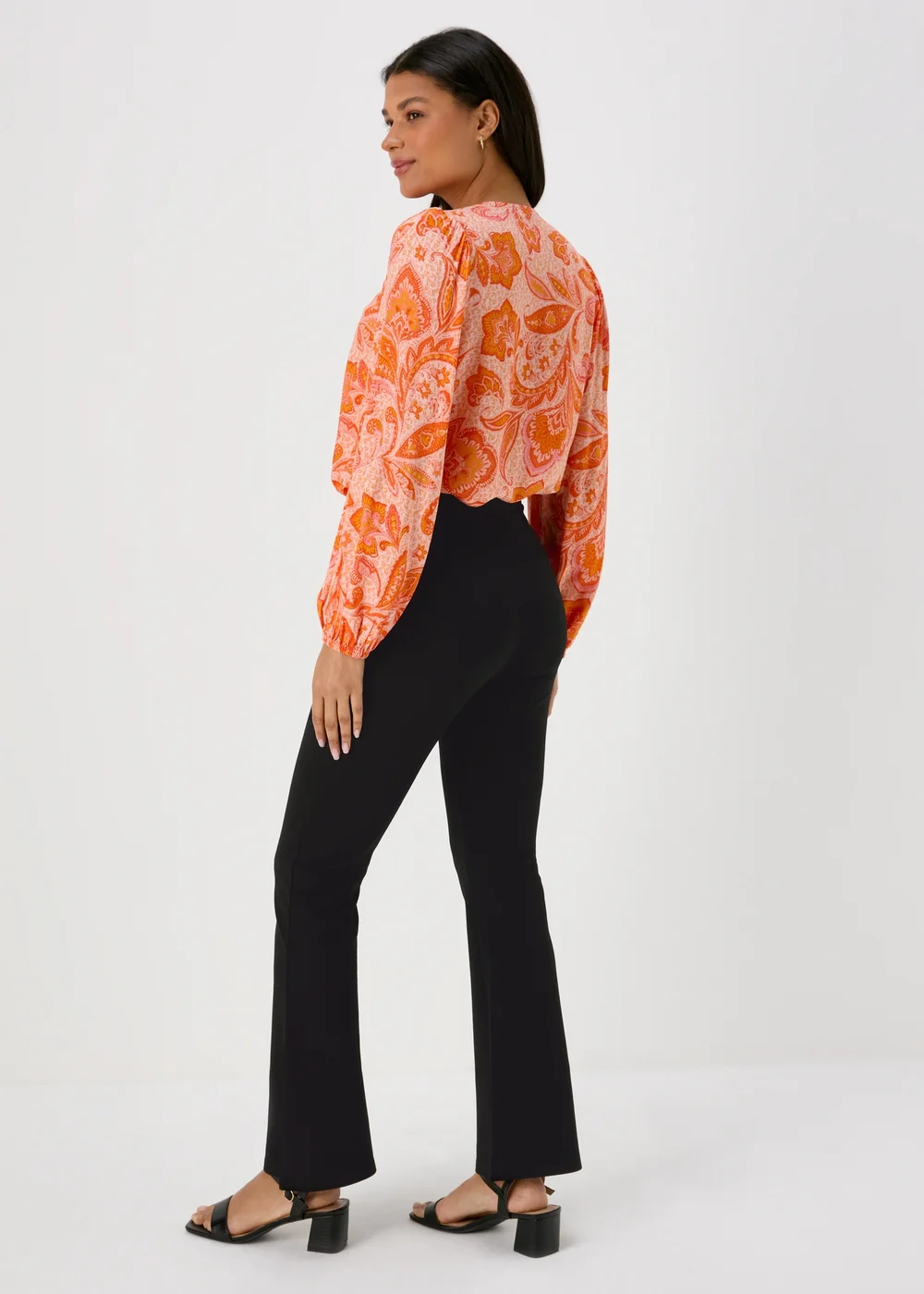 Black Flared Ponte Leggings - 8 Image 2