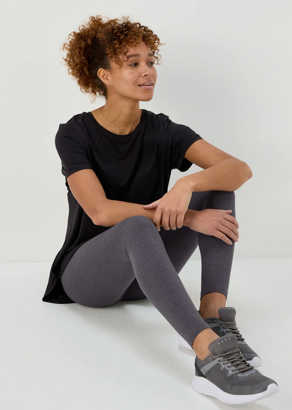 Charcoal Cotton Leggings - 8 Image 4