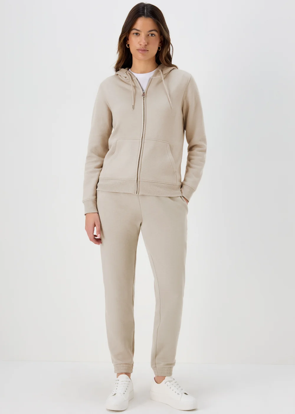 Beige Tapered Jogging Bottoms - S Image 1