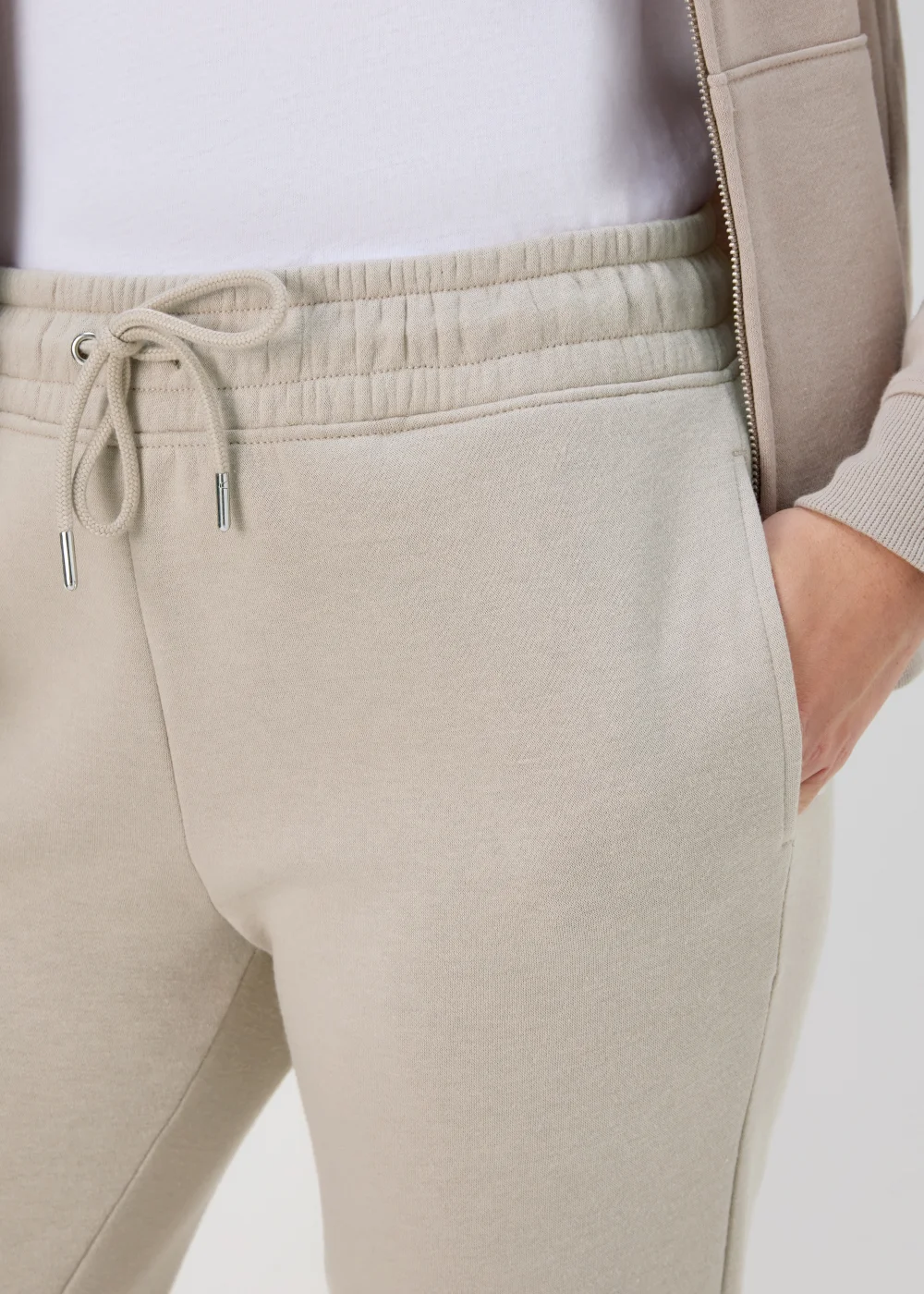 Beige Tapered Jogging Bottoms - S Image 3
