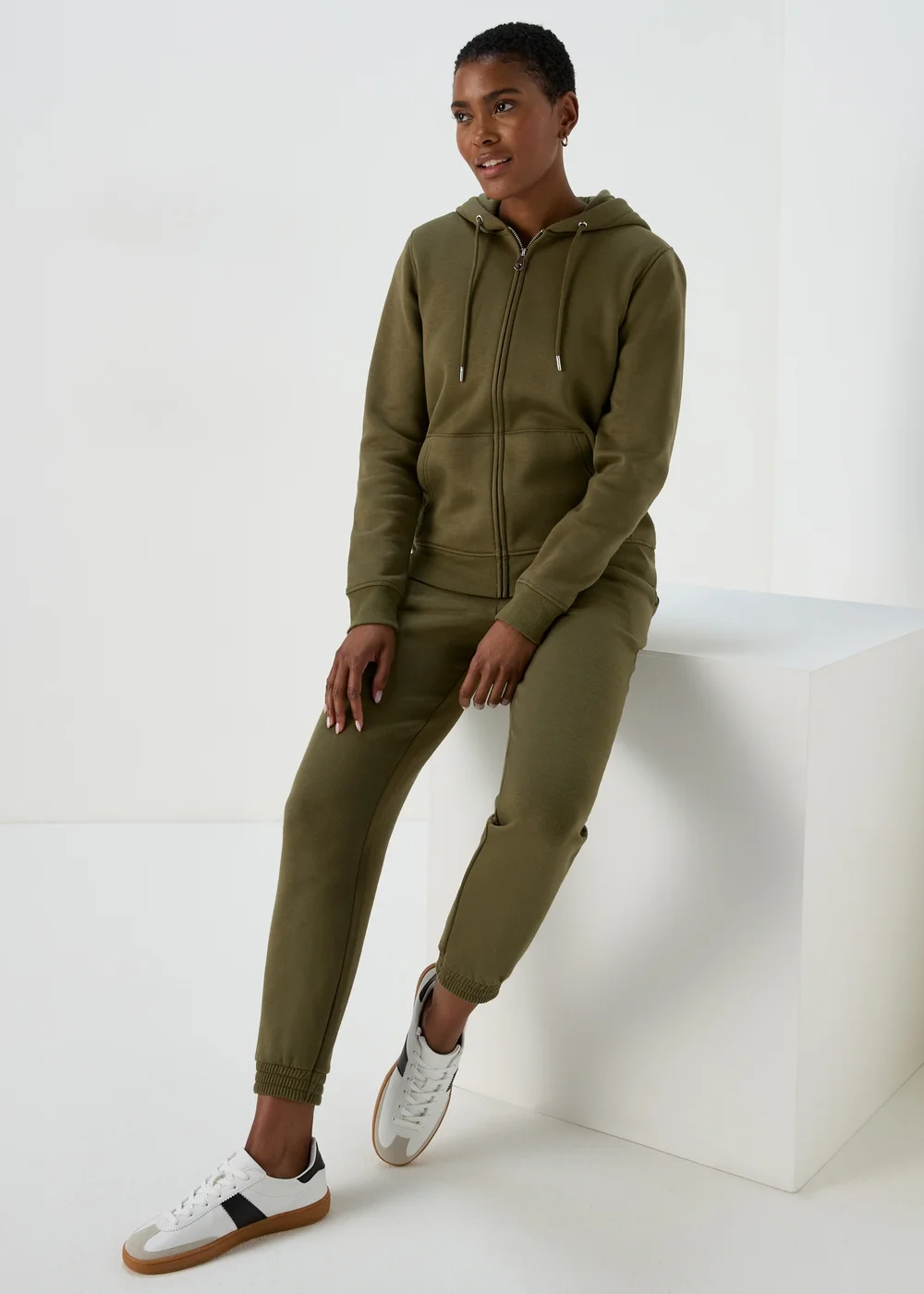 Khaki Tapered Joggers - S Image 1
