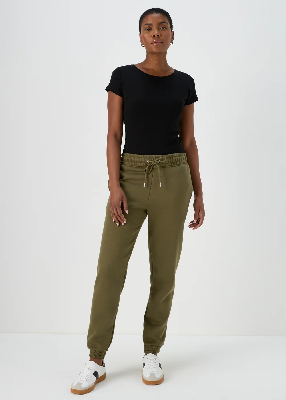 Khaki Tapered Joggers - S Image 4