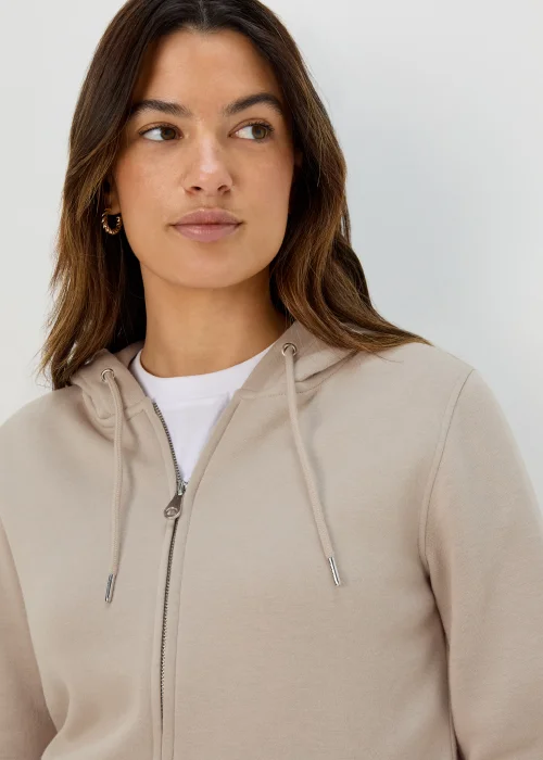 Beige Zip Up Hoodie - S Image 3