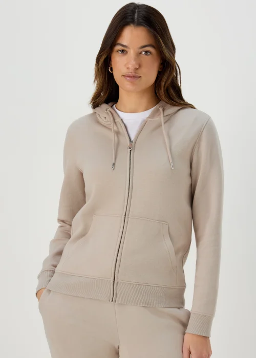 Beige Zip Up Hoodie - S Image 1