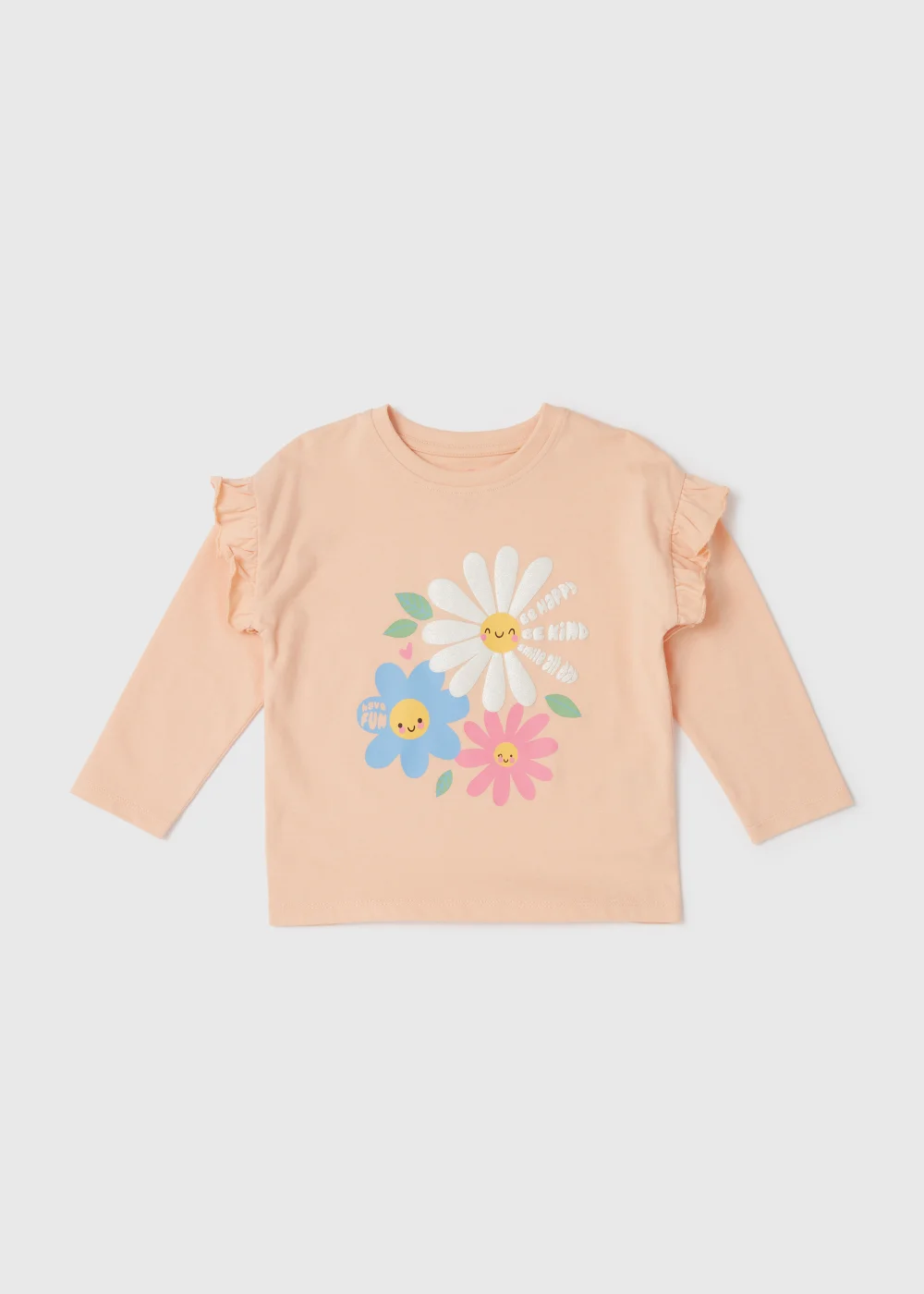 Girls Peach Flower T-Shirt (1-7yrs) - 2-3 Yrs Image 1