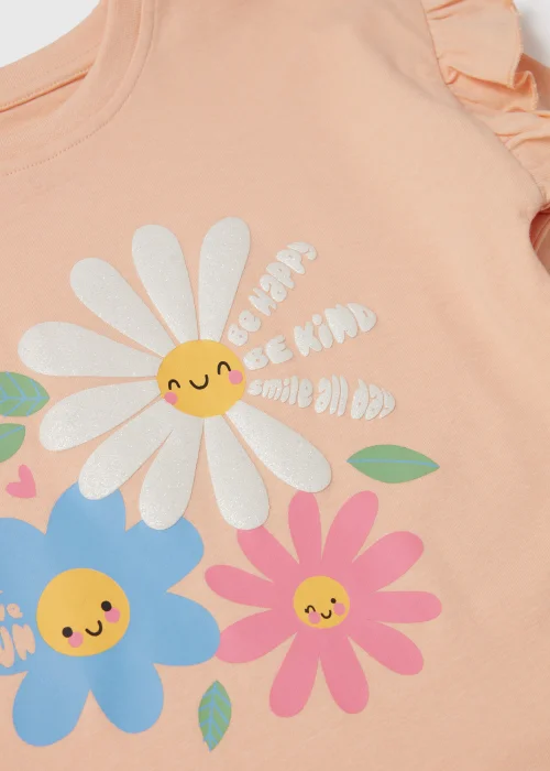 Girls Peach Flower T-Shirt (1-7yrs) - 2-3 Yrs Image 2