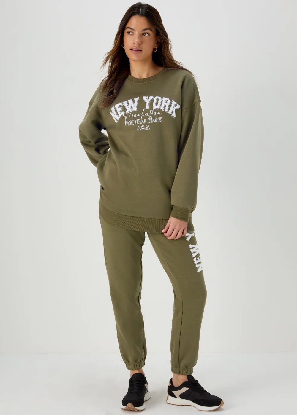 Khaki New York Joggers - Small Image 1