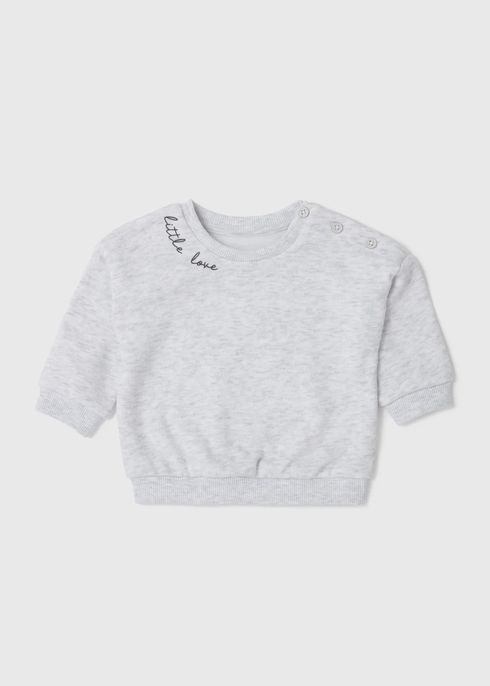 Baby Grey Little Love Sweatshirt (Newborn-23mths) - 0-3 months Image 1