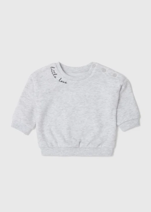 Baby Grey Little Love Sweatshirt (Newborn-23mths) - 0-3 months Image 1