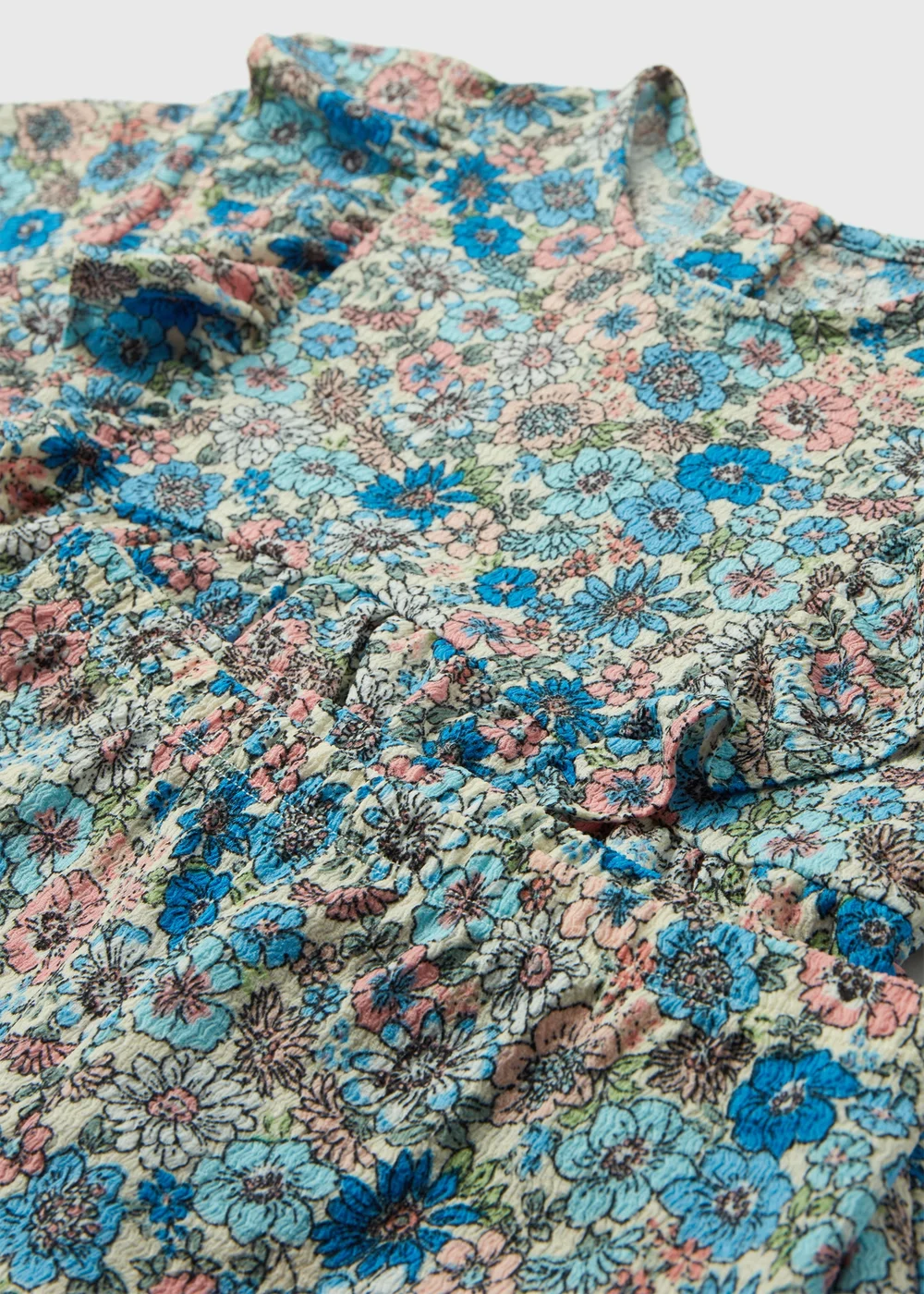 Girls Cream Floral Crinkle Top & Leggings Set (1-7yrs) - 1 to 1 half years Image 2