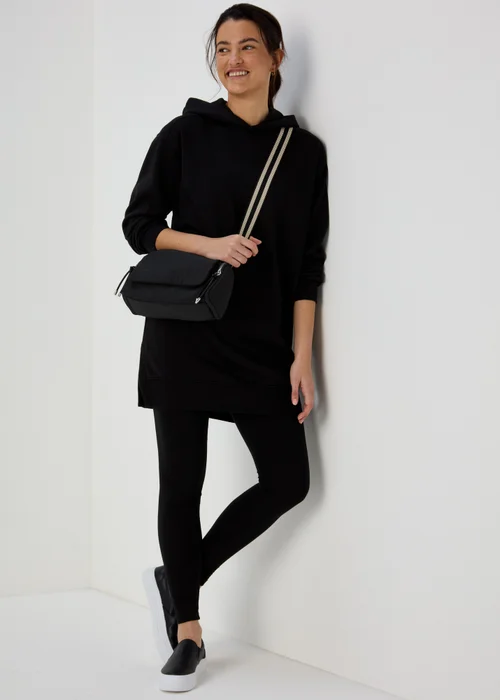 Black Longline Hoodie - S Image 4