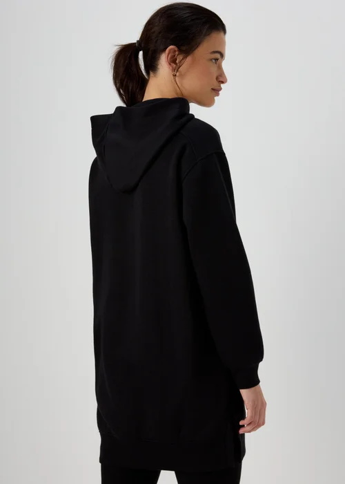 Black Longline Hoodie - S Image 2