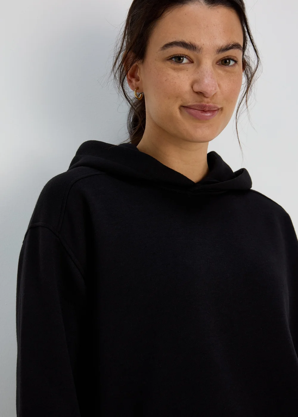 Black Longline Hoodie - S Image 3