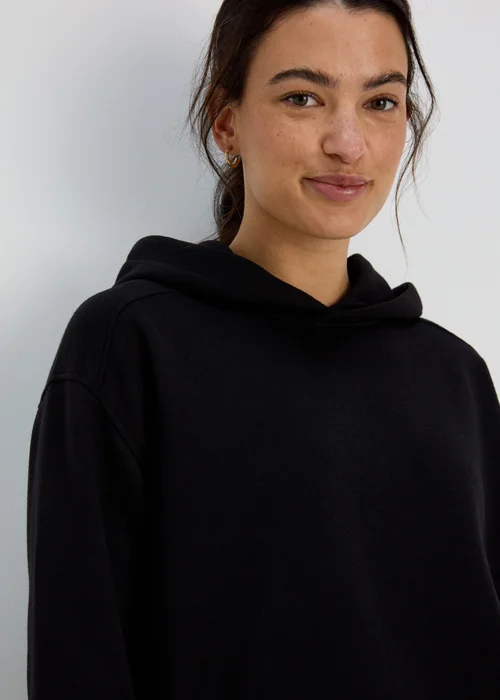 Black Longline Hoodie - S Image 3