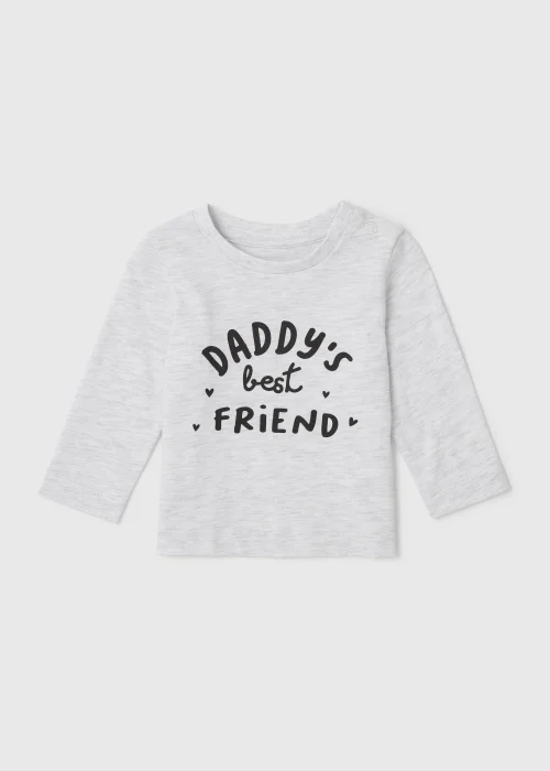 Boys Grey Daddy's Long Sleeve T-Shirt (Newborn-23mths) - 0-3 months Image 1