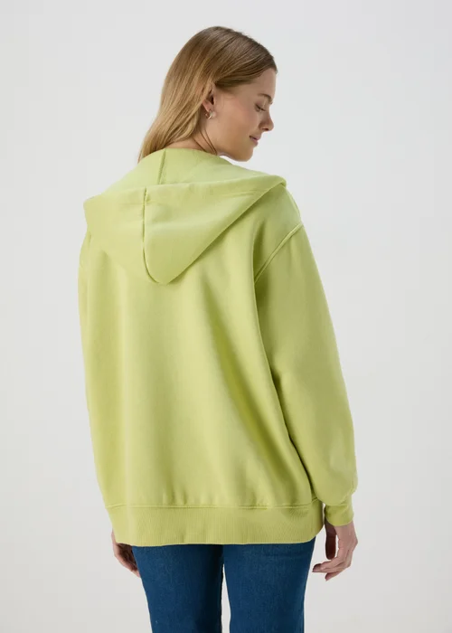 Lime Oversized Zip Up Hoodie - S Image 2