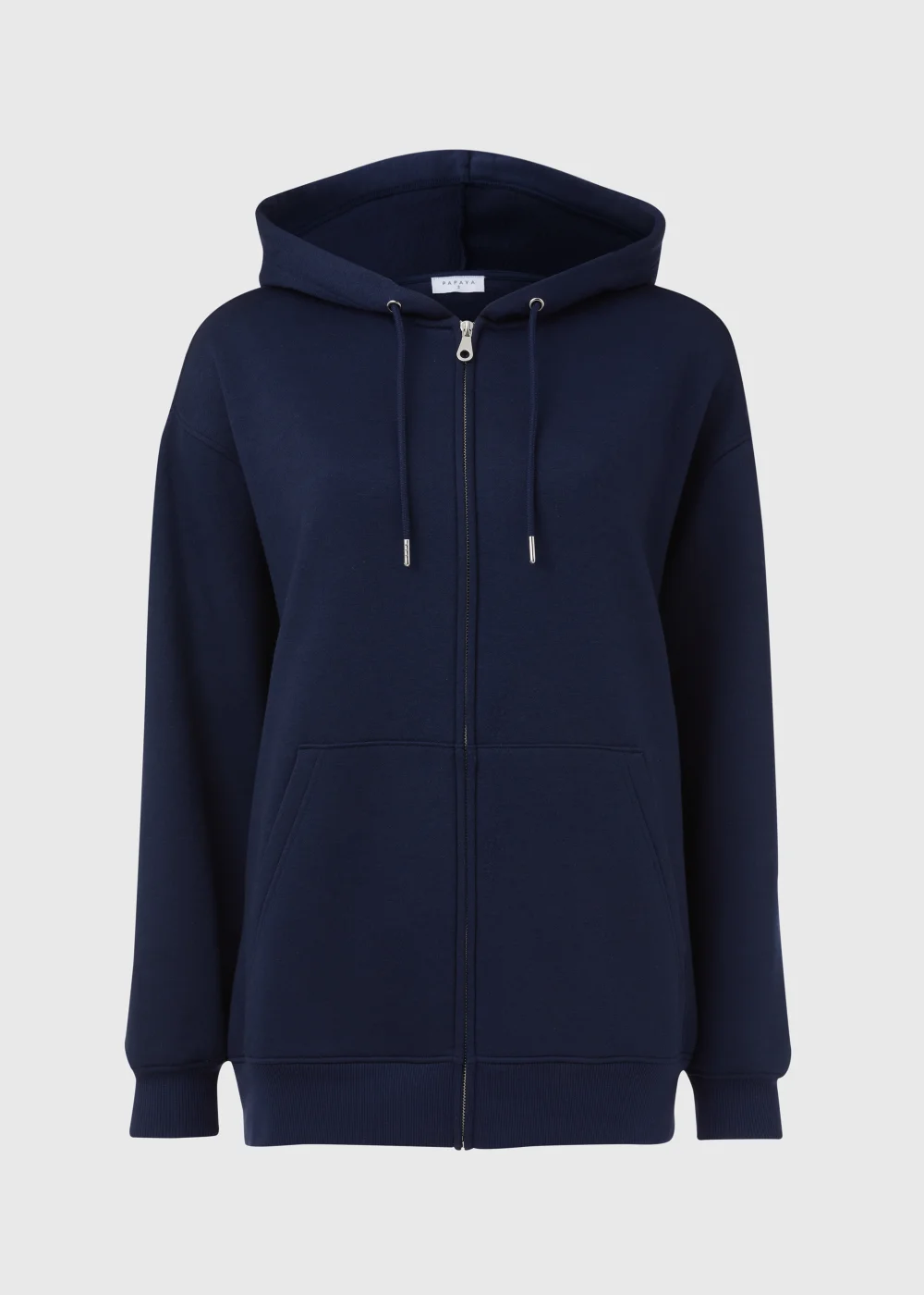 Navy Oversized Zip Up Hoodie - S Image 5