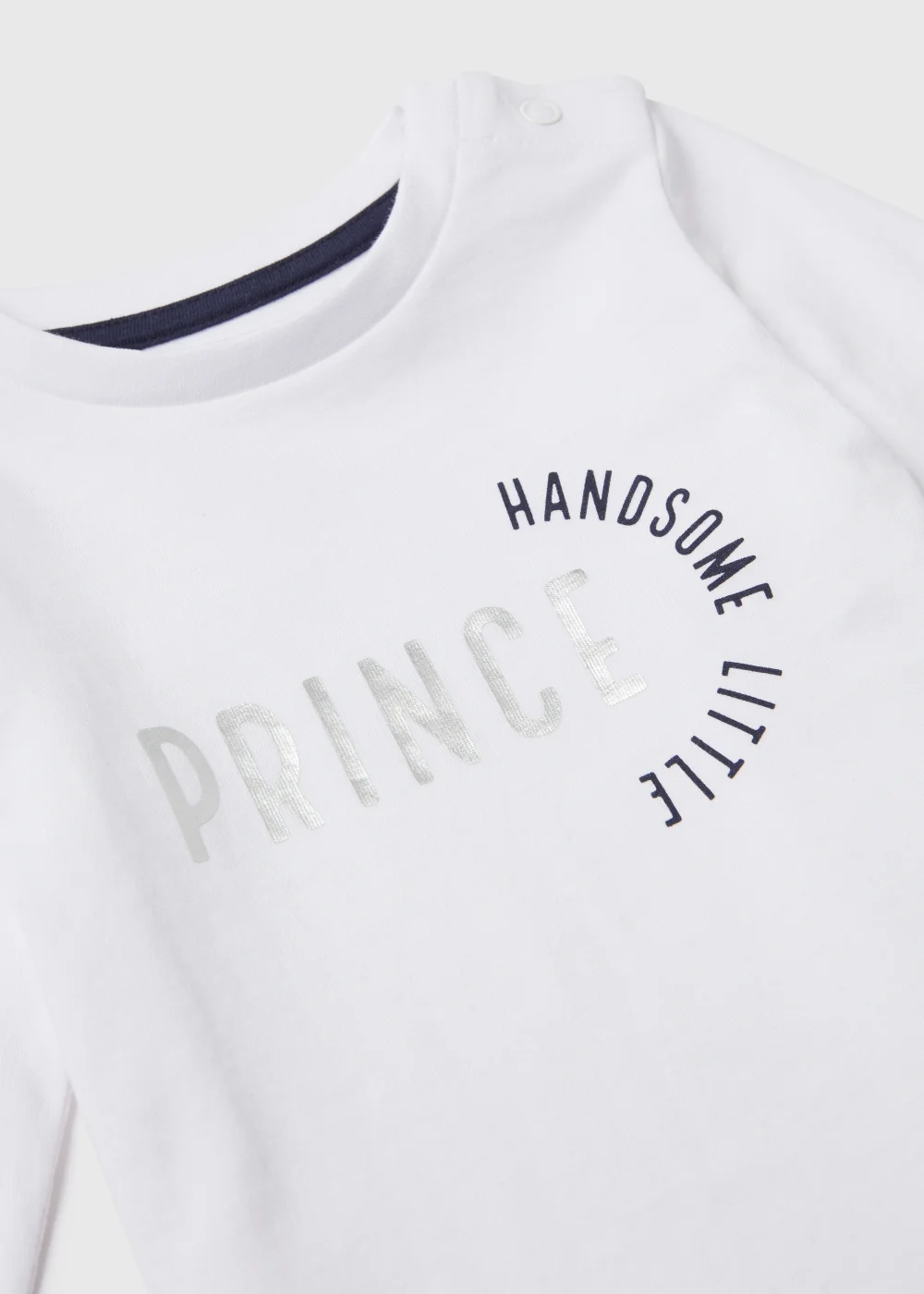 Baby White Little Prince Slogan T-Shirt (Newborn-23mths) - 0-3 months Image 2