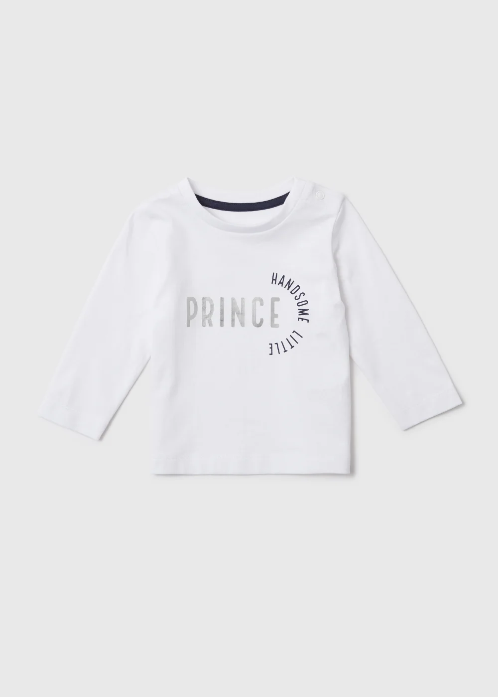 Baby White Little Prince Slogan T-Shirt (Newborn-23mths) - 0-3 months Image 1