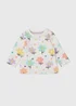 Girls Cream Floral Long Sleeve T-Shirt (Newborn-23mths) - Newborn Image 1