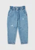 Girls Blue Paperbag Jeans (1-7yrs) - 1 to 1 half years Image 1