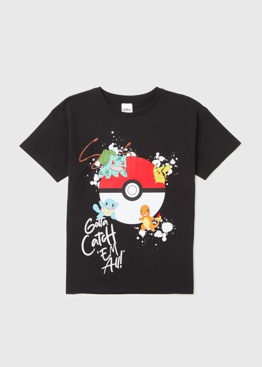 Kids Black Pokémon Print T-Shirt (5-12yrs) - Age 5 Years Image 1