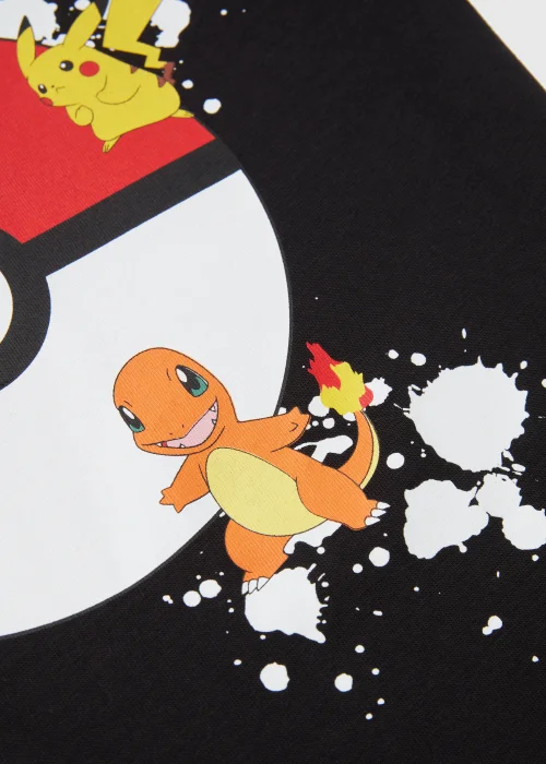 Kids Black Pokémon Print T-Shirt (5-12yrs) - Age 5 Years Image 2