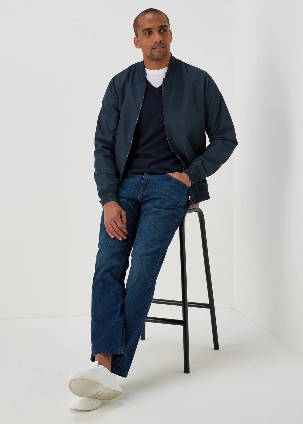 Navy Lightweight Bomber Jacket - XS Image 4