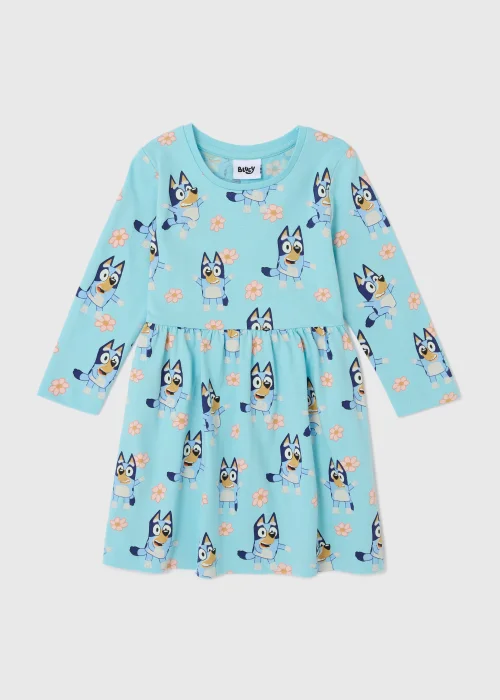 Girls Blue Bluey Long Sleeve Jersey Dress (18mths-6yrs) - 1.5-2 Yrs Image 1